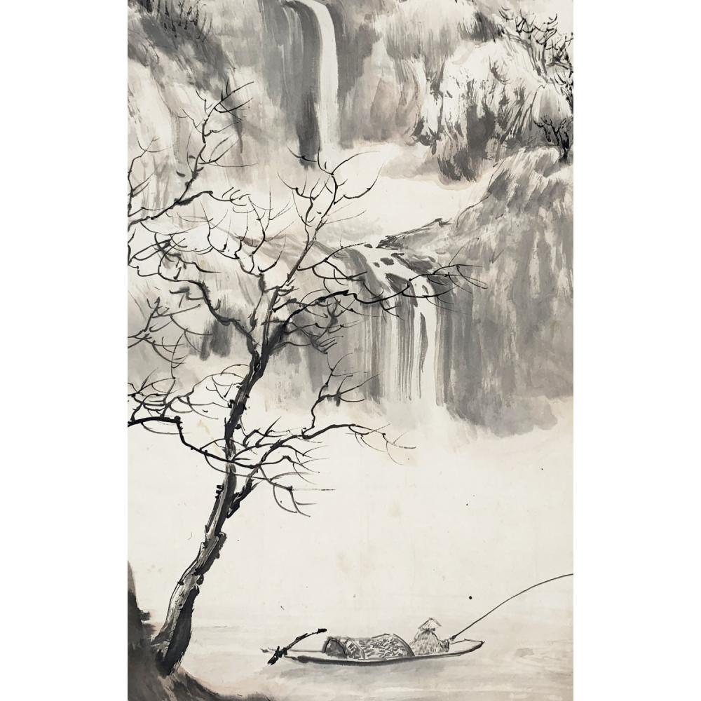 傅二石·国画《寒江独钓图》
